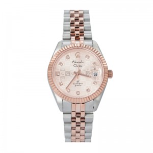 Alexandre Christie AC 5014 Silver Full Rosegold White Computer Lady LDBTRLN